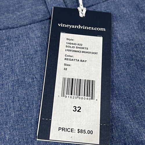 NWT Vineyard Vines Mens 8” Performance Breaker Shorts Blue Sz 32 Regatta Bay - Picture 2 of 5