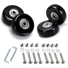 4 Pcs 60 X 18Mm Luggage Suitcase Replacement Wheels, Rubber Swivel Caster