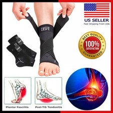 Caspe 2X Ankle Brace Support Compression Sleeve Fasciitis Pain Relief Foot Wrap