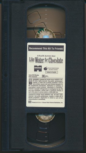 Like Water For Chocolate (VHS, 1992, Miramax) Used - Picture 3 of 3