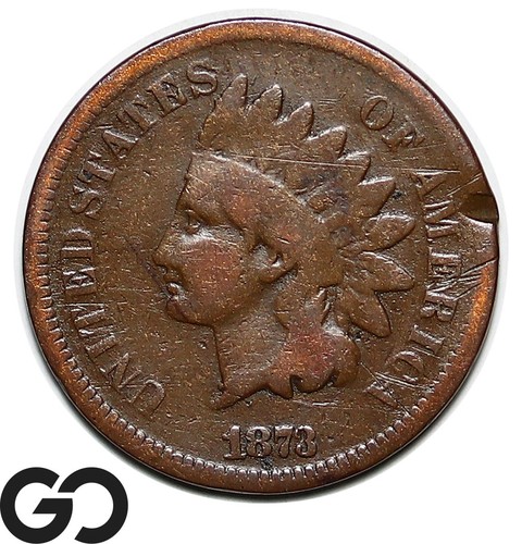 1873 Indian Head Cent Penny, Open 3