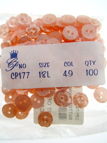 Round Dished Edge Buttons / Fruit Gum Buttons - Pack of 100 - 11 Colours - Picture 24 of 37