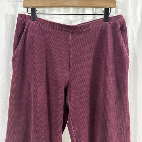 LL Bean Perfect Fit Knit Cord Burgundy Corduroy Pants Womens Size PL Fall - Picture 4 of 10