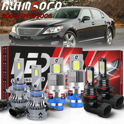 For Lexus LS600h 2008-2012 HID/LED Headlight Bulbs High Low Beams Fog Light Kit