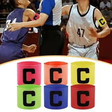 6x Captain Armbands Set Soccer Captain Arm Band Flexible  Events Elastic for