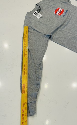 T-shirt PENN manica lunga grigia logo grafico pesca cotone jersey uomo small nuova con etichetta - Foto 5 di 11