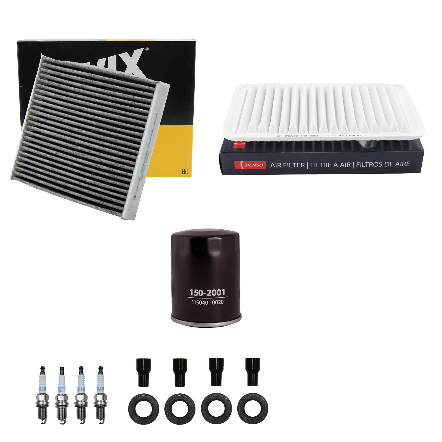 Denso Tune Up Kit NGK 4 Spark Plugs  Boots Kit for Camry 2.4L L4 B Auto CVT FWD