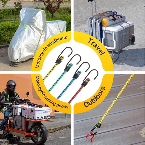 12pcs Heavy Duty Long Bungee Cords 1-2M elastic Luggage Straps with Hooks Car UK - Picture 13 of 30