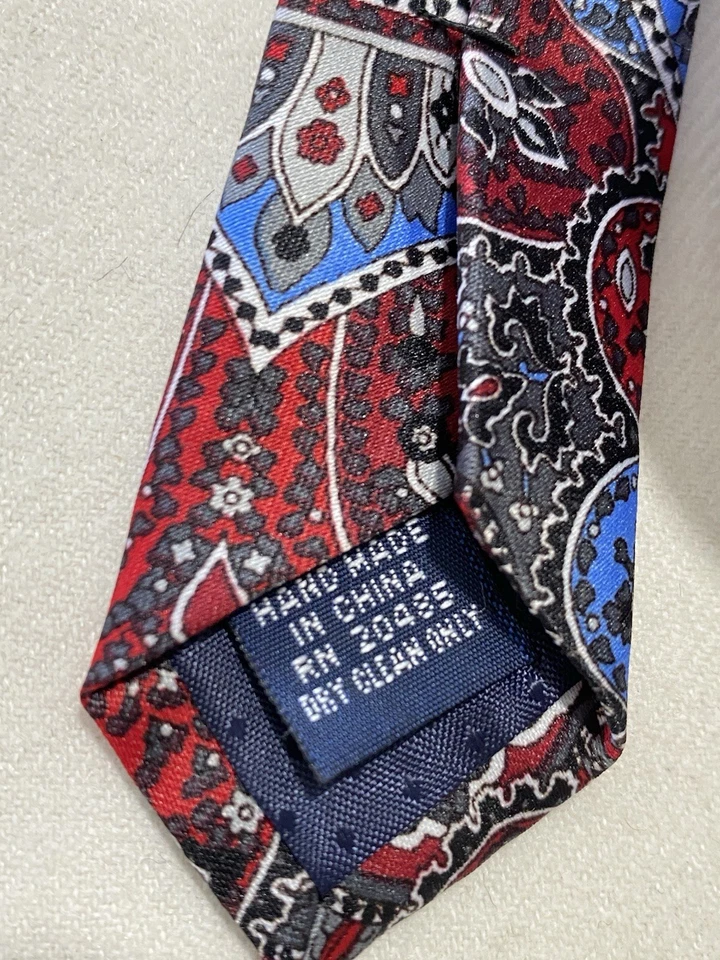 Corbata para hombre MARIO FERRARI multicolor cachemira poliéster hecha a mano en China nueva con etiquetas Foto 3 de 4