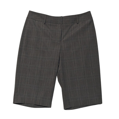 New Apt 9 Maxwell Bermuda Dress Shorts Womens 10 Gray Plaid Preppy Stretch NWOT