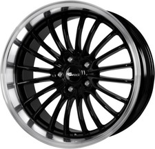 4x Alufelgen BROCK B24GP Schwarz Glanz Horn-Poliert (SGHP) 8,5x19 ET35 LK5 120 1