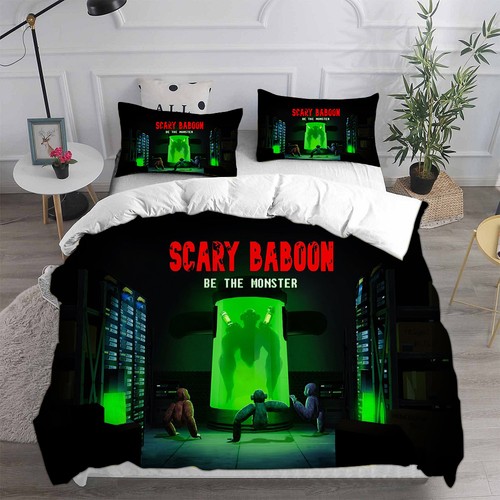 Cosplay Scary Baboon Gorilla 3D Duvet Cover Bedding Set Pillowcase Quilt Single - Picture 22 of 32