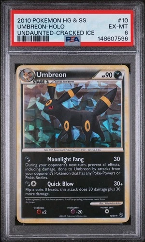 2010 Pokemon HGSS Undaunted Umbreon Holo Cracked Ice 10/123 PSA 6