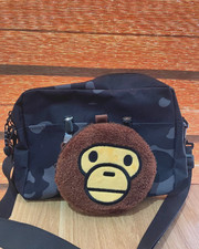 BAPE A Bathing Ape ABC Camo Crossbody Shoulder Bag w/ Baby Milo Keychain NWT
