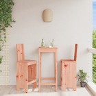 Natural Douglas Solid Pine Bar Stools Set of 2, 40x42x120cm, Backrest, Footrest