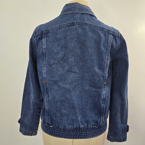 Vintage Jean Jacket Snap Button Women Size M Dark Denim 90s - Picture 7 of 18