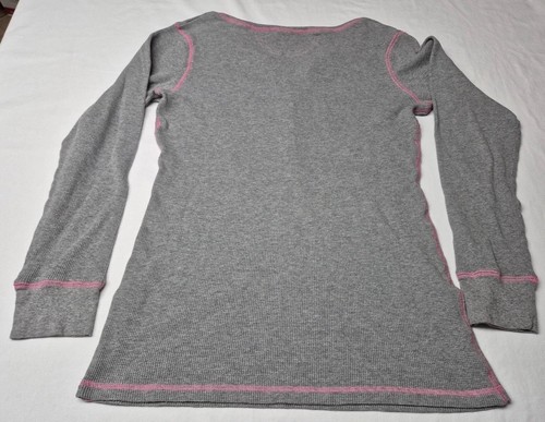 Xhilaration Women’s 2 Pc Thermal Pajama Set~Gray w/Pink Accent~Sz XL - Picture 3 of 16