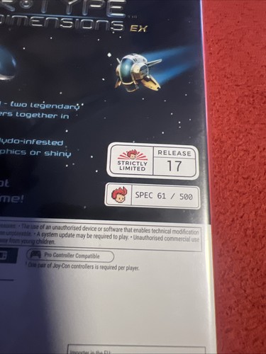 R-Type Dimensions EX rigorosamente limitato #17 Nintendo Switch NUOVO DI ZECCA - Foto 3 di 3