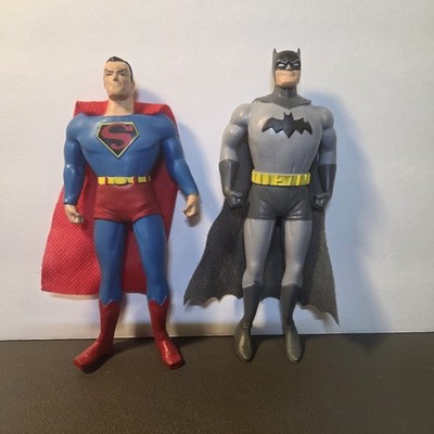 DC Comics Superman & Batman Figure Lot NJ Croce 2013 Bendable Figures