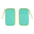 Hobonichi Small Drawer Pouch Aqua Lime Polyester Zipper Case 7.9x4.7x1.0 in
