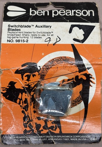 Vintage Pack of 1970’s BEN PEARSON Switchblade Auxiliary Broadhead Blades RARE