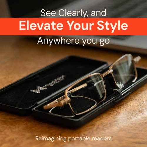 Ultra Compact Flat Folding Readers Black Reading Glasses for Travel and Every... - Picture 5 of 6