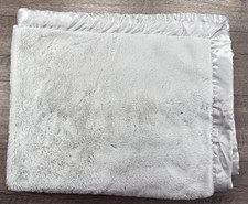 Baby Boy Cloud Island 32"x40" Super Soft Gray Plush Satin Trim Blanket