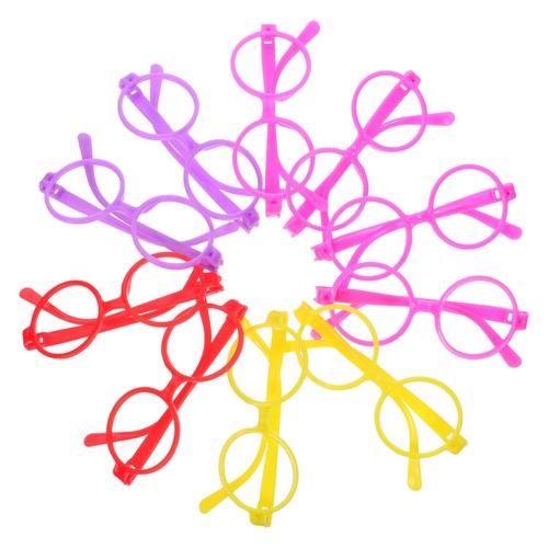 Kids Party Glasses Props 10PCS Plastic Round Frames Toy Assorted Colors - Imagen 8 de 12