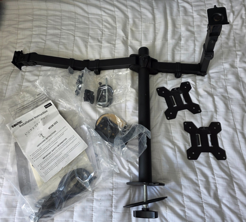 Bontec MDM-002 Black Desktop Mount 2 LED/LCD Monitor Arms - 13-27 Inch Monitors - Picture 1 of 5