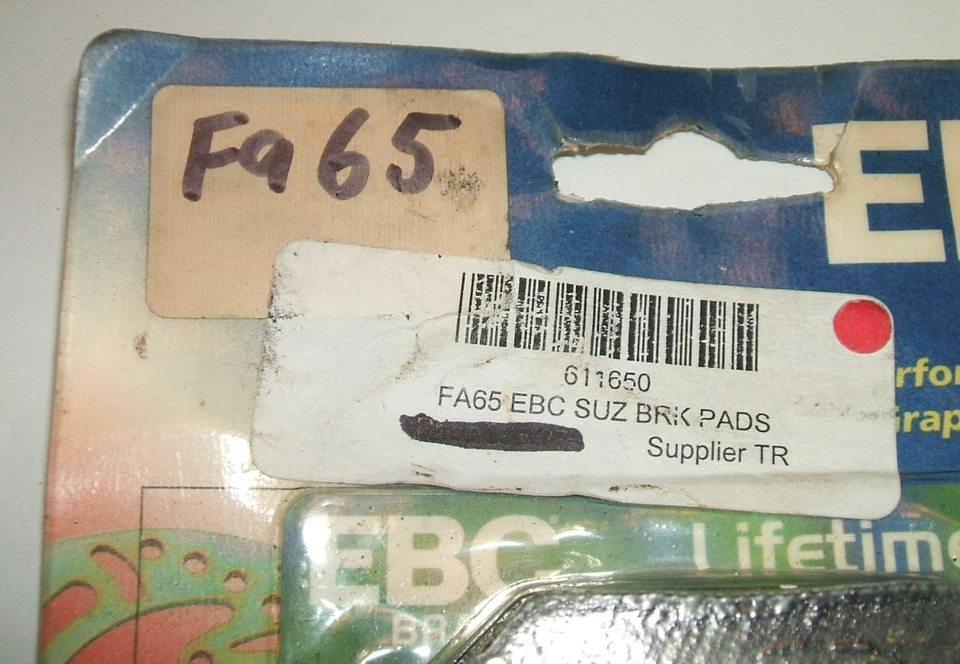 Pastillas de freno delanteras orgánicas Ebc Fa65 Suzuki Gs1000 Gs1100 Gs650 Gs750 Gs550 Foto 2 de 3