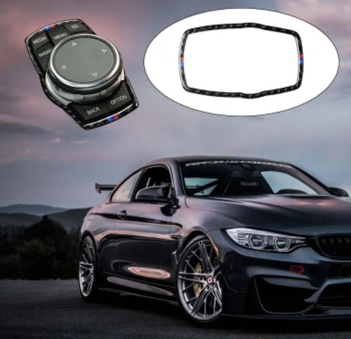 Carbon Fiber Multimedia Frame Trim Cover For BMW X3 X5 X6 Series 3 4 2013-18 F15 - Picture 9 of 13