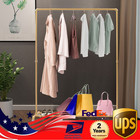 Metal Gold Clothing Dress Display Rack Retail Store Hanging Clothing Stand Shelf