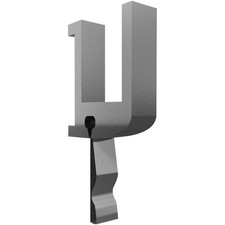 Pemberly Row Aluminum 1" Maprail Hook with Clip in Satin Silver