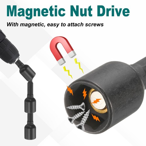 Llave de vaso 2 piezas 1/4" tuerca magnética hexagonal 10 mm negra - Imagen 4 de 6