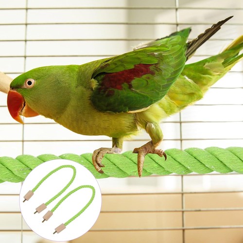 2 Pack Bird Rope Perch Swing Birds Cage Stand Pole Accessories green  - Picture 3 of 7