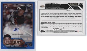 2023 Topps Chrome Update Blue Refractor /150 Patrick Bailey Rookie Auto RC