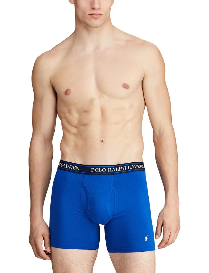 Nuevo con etiquetas Polo Ralph Lauren Para Hombres Azul Blanco Elastizado Calce Clásico Calce Boxer Calzoncillo M 3 Piezas Foto 2 de 4