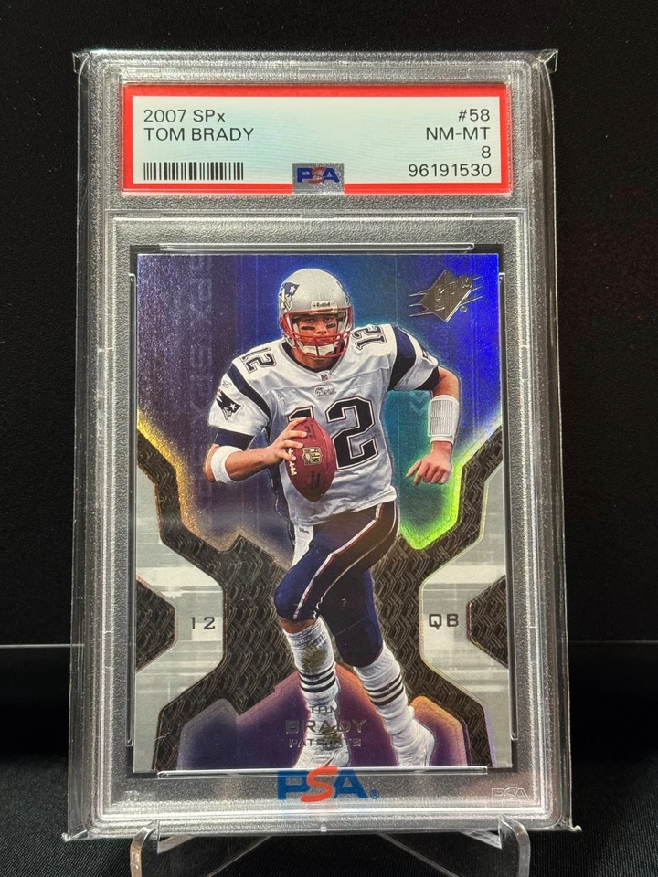 2007 SPx Tom Brady PSA 8 NM-Mint #58 New England Patriots HOF QB - Image 4 of 4