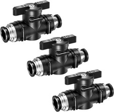 3PCS 1/4" Push to Connect Fittings Air Valve Quick Hose