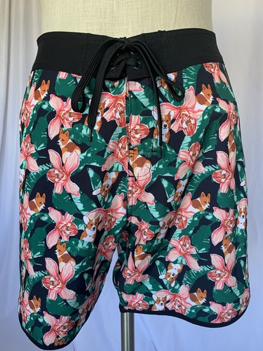 MIDNIGHT HOUR Mens Swim Shorts Green/Black Multi Print, Small - Picture 1 of 12