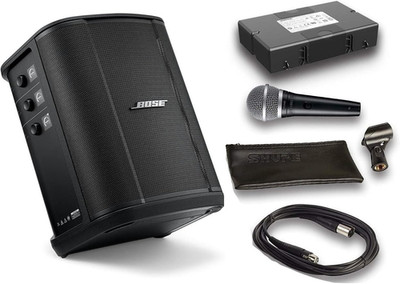 S1 Pro plus Bluetooth Speaker System Bundle with Battery, Shure PGA48 Microphone