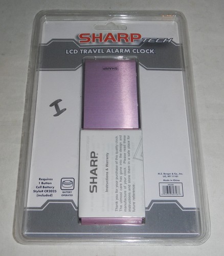 Sharp LCD Pink Folding Case Foldable Ultra Slim Travel Alarm Clock SPC4301 - Picture 3 of 3