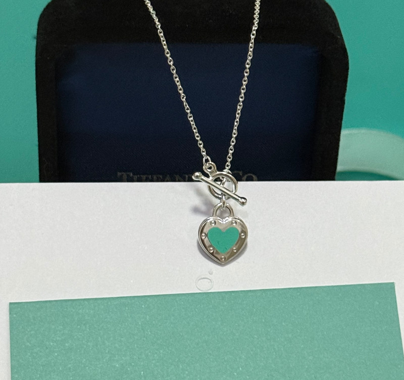 Tiffany & Co. Sterling Silver Heart Pendant Necklace With Box