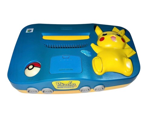 Used Pikachu Edition Nintendo 64 Pokemon Blue Yellow Console NUS-101 As Is 3290 - Picture 5 of 7