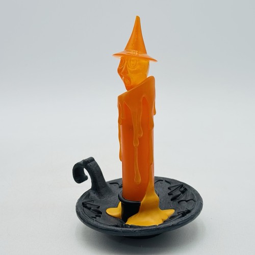 Hallmark Halloween Flickering Light Haunted Candle Witch With Hat RARE - Picture 10 of 14