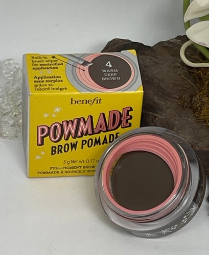 Benefit Powmade Full Pigment Brow Pomade - 4 Warm Deep Brown - New in Box - Picture 2 of 7