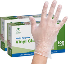 Disposable Vinyl Gloves   Clear, Latex-Free, Powder-Free, Bpa-Free   Safe for Fo