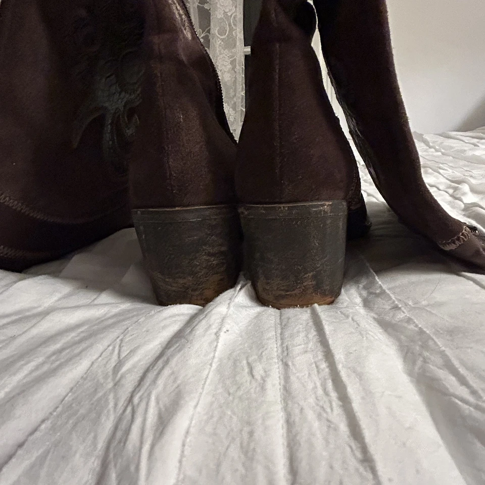 Botas de Vaquero Apepazza Marrón Gamuza/Cuero Tacón Western Talla 8/8.5 Foto 4 de 4