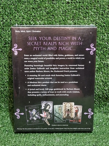 Enchanted Oracle Jessica Galbreth Tarot Cards Fairy Pendant & Guidebook New - Foto 3 di 6