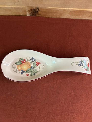 Corelle Abundance Plastic 15” Tidbit Serving Tray & Stoneware Spoon Rest - Picture 3 of 4
